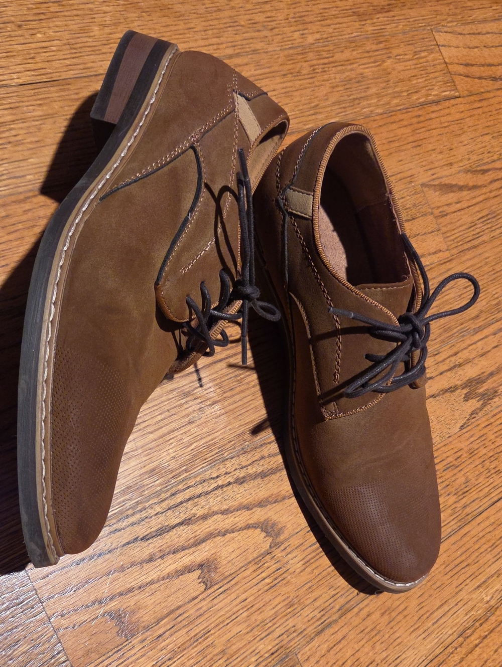 Kids Brown Lace-Up Casual Dress Shoes Sz 4